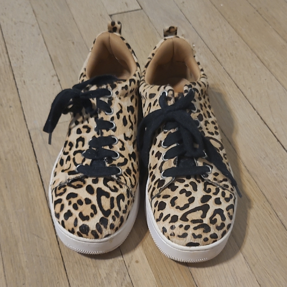 Halogen Platform Leopard Print Sneakers with Black Laces